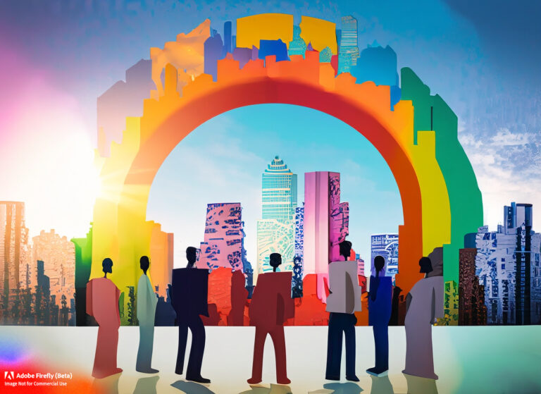 Firefly-concept-of-cultural-transformation-through-diversity-and-inclusion-in-companies.-The-image-s