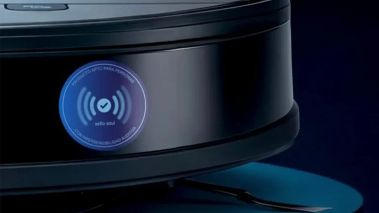 Electrodoméstico con el Sello Azul de Newsan y TEActiva, distintivo para identificar productos más silenciosos y amigables para personas con autismo e hipersensibilidad auditiva.